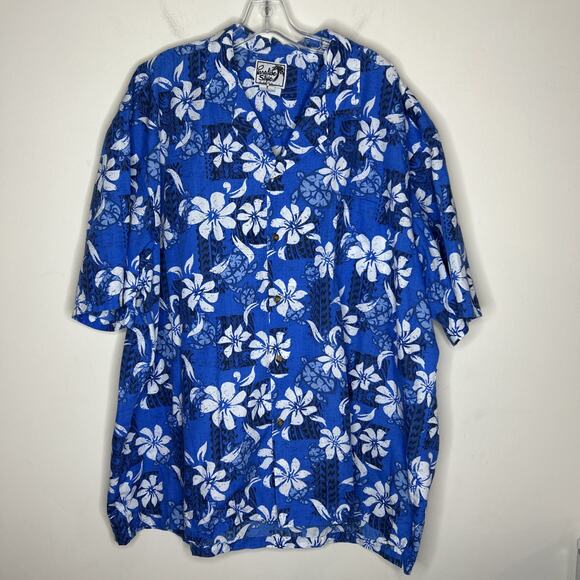 Vintage Paradise Style Mens Hawaiian Shirt Size 3XL Floral Turtles Tiki Retro - Picture 1 of 10